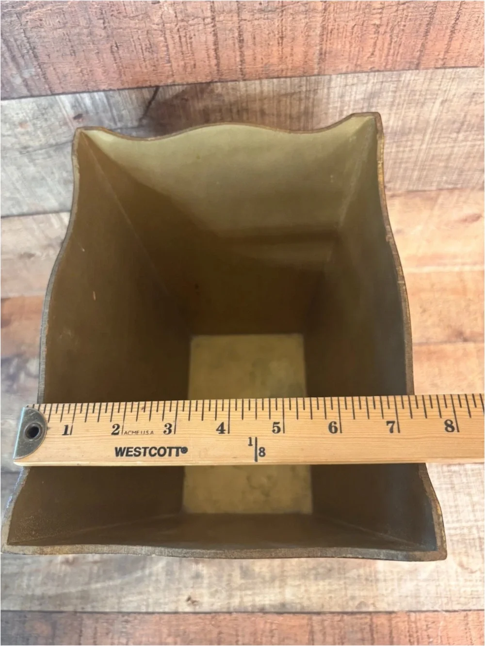Vintage Italian Waste Paper Basket Florentine Gold Gilt Wood 11.5” Trash Bin